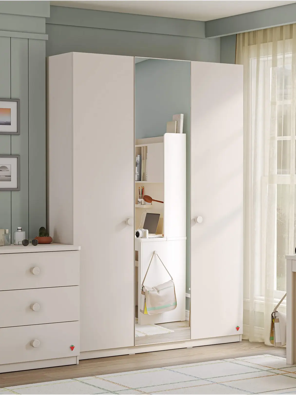 Cilek Varia Beige 3-türiger Kleiderschrank