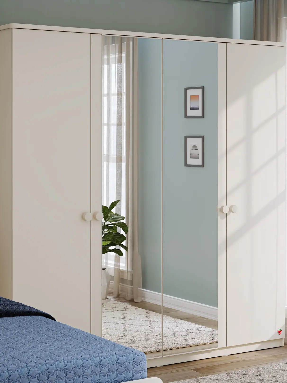 Cilek Varia Beige 4-türiger Kleiderschrank