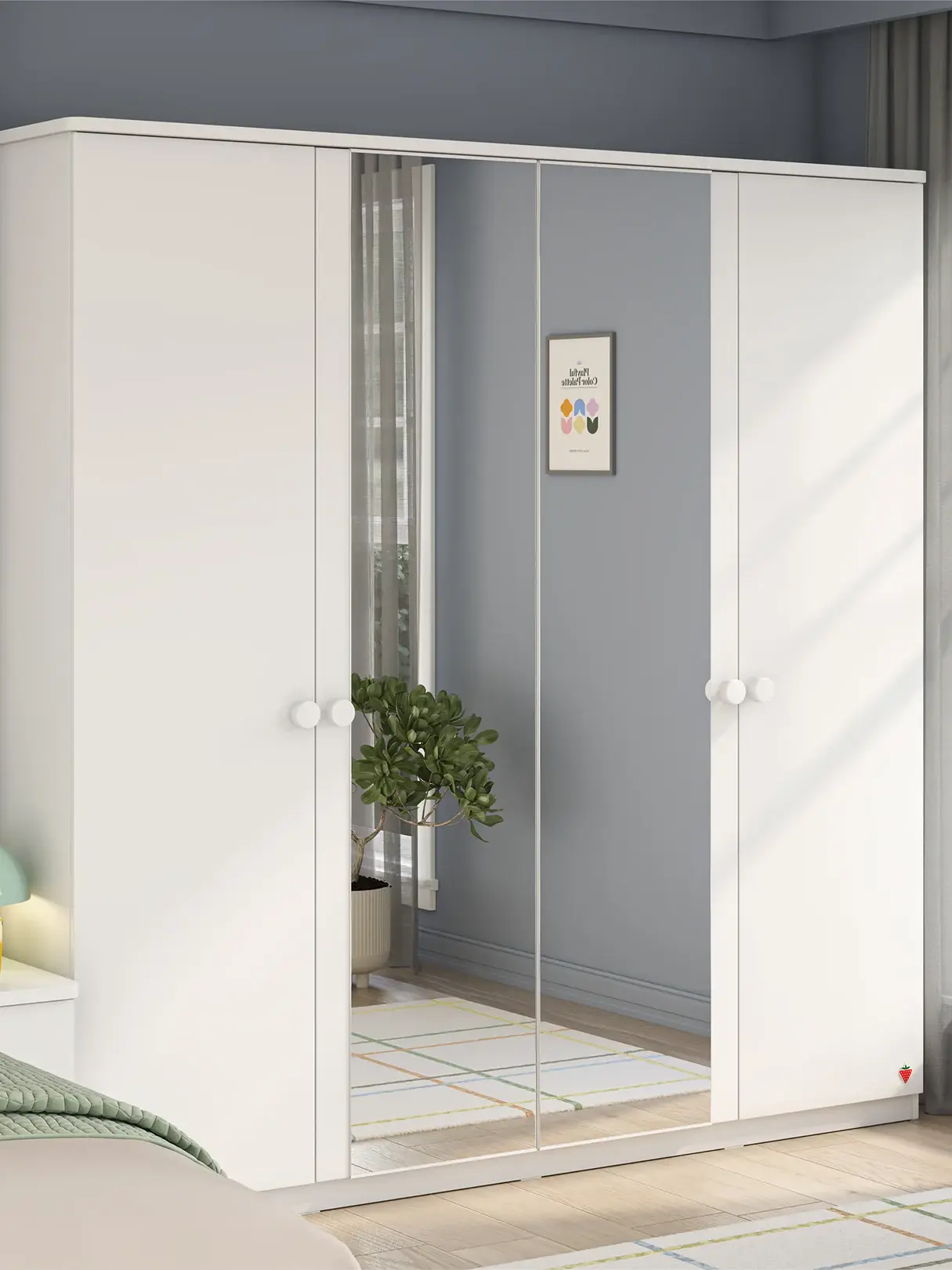 Cilek Varia Weiß 4-türiger Kleiderschrank