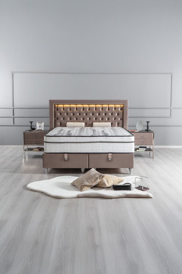 Light Boxbett ohne Matratze