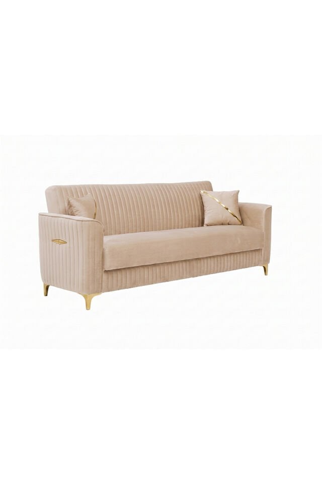 Zebra 3+3+1 Sofaset mit Bettfunktion in Beige