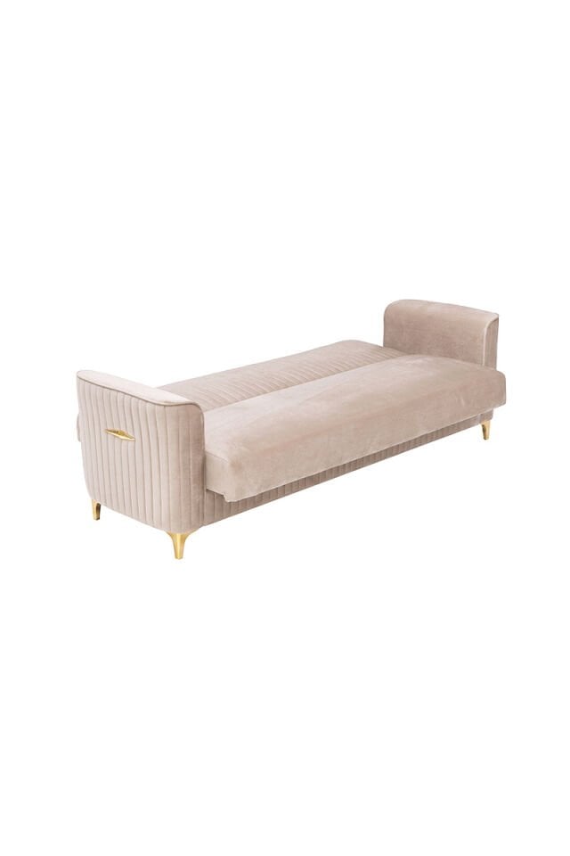 Zebra 3-Sitzer Sofa mit Bettfunktion in Beige