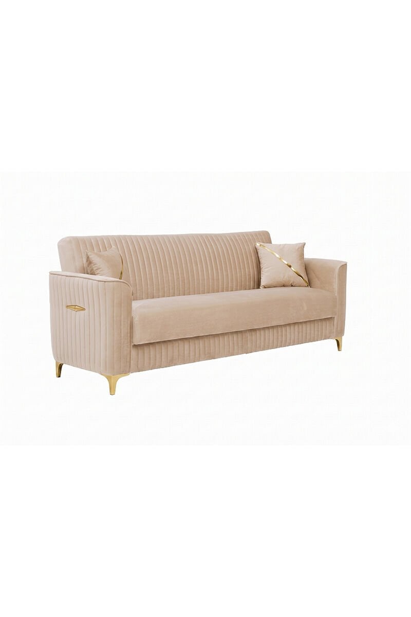 Zebra 3-Sitzer Sofa mit Bettfunktion in Beige