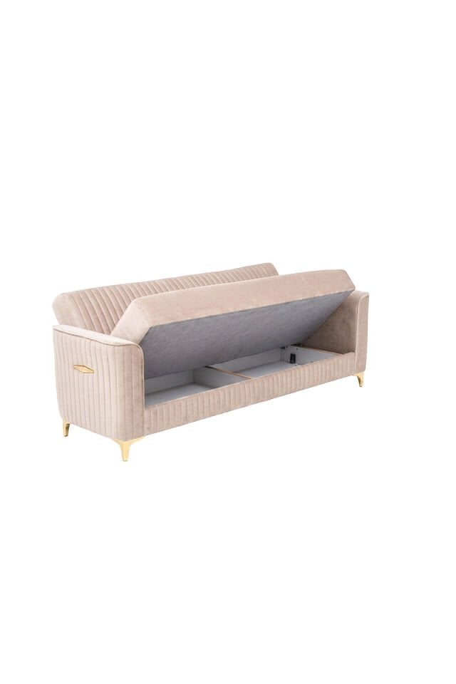 Zebra 3-Sitzer Sofa mit Bettfunktion in Beige