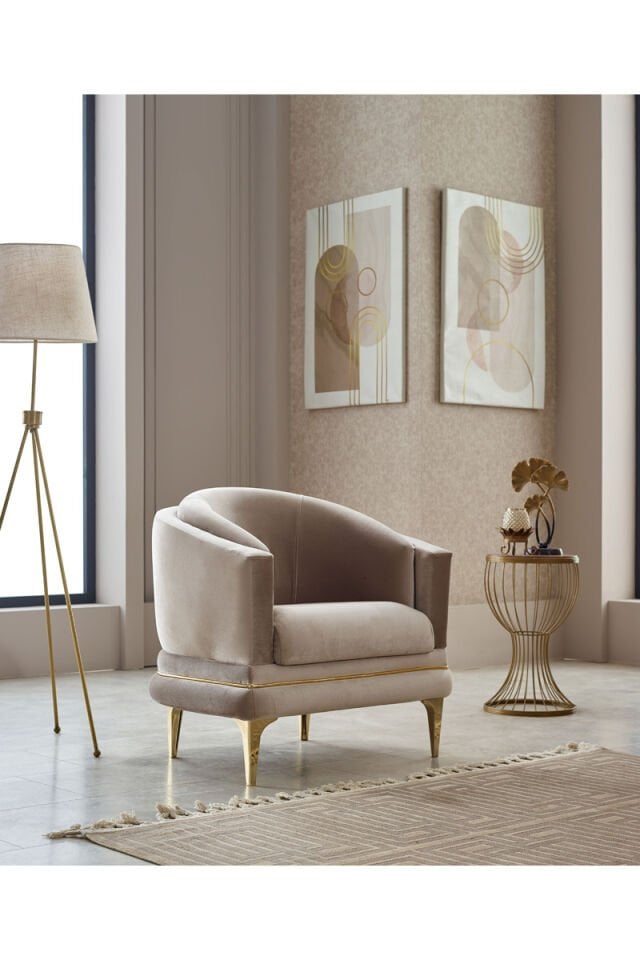 Mabel Sofa-Set 3+3+1 Beige mit Bettfunktion und Stauraum