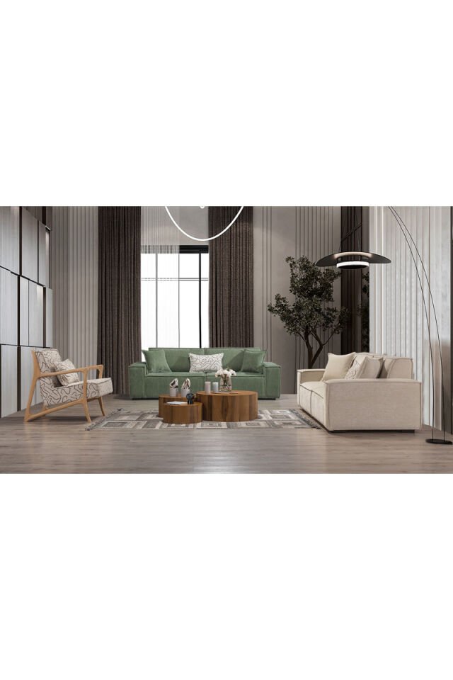 Puffy Sofa-Set Sofa-Set 3+3+1