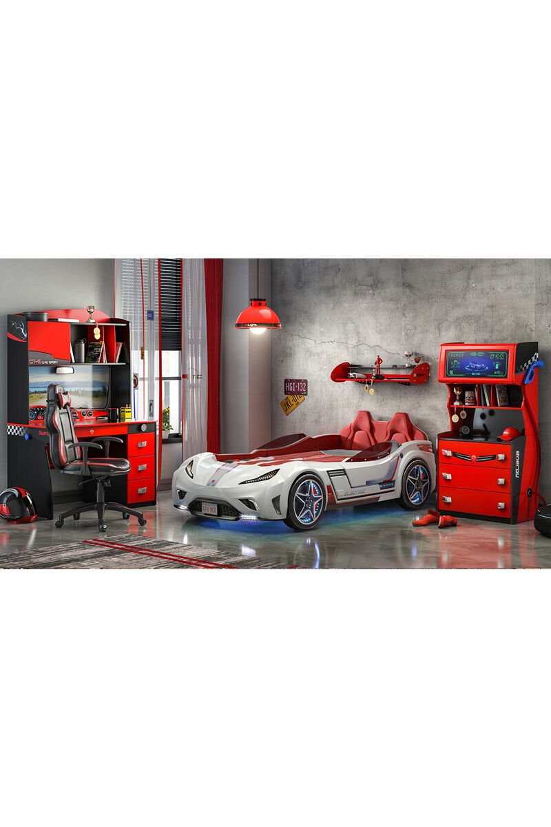 Cilek Auto-Bett 99x191 ohne Matratze Weiß