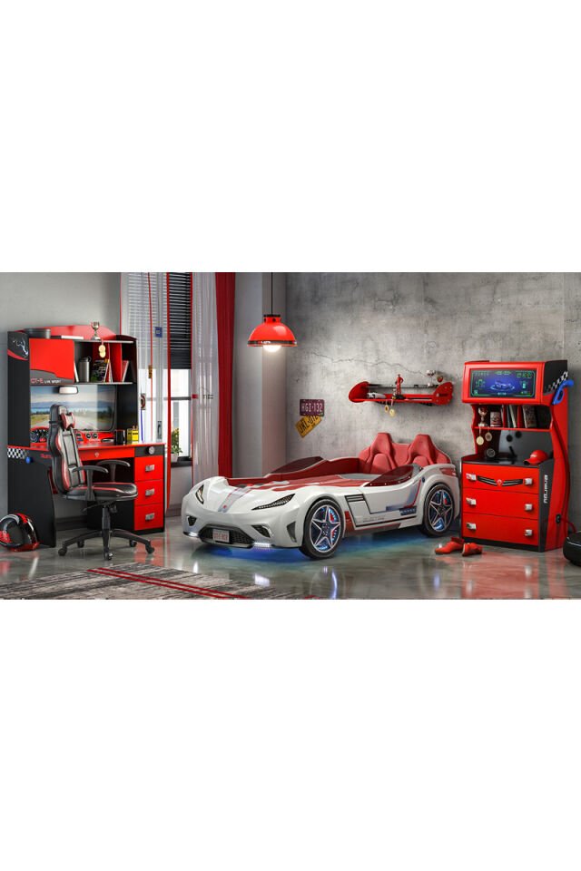 Cilek Auto-Bett 99x191 ohne Matratze Weiß