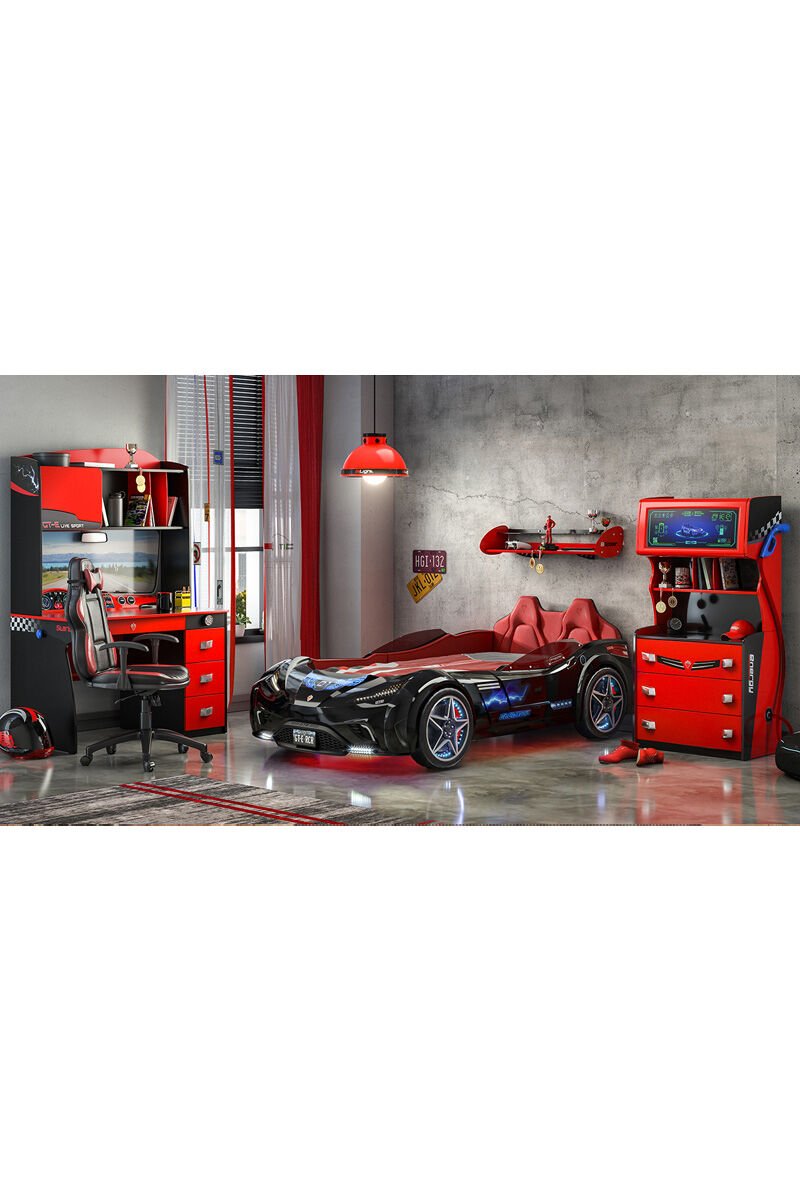 Cilek Auto-Bett 99x191 ohne Matratze Schwarz